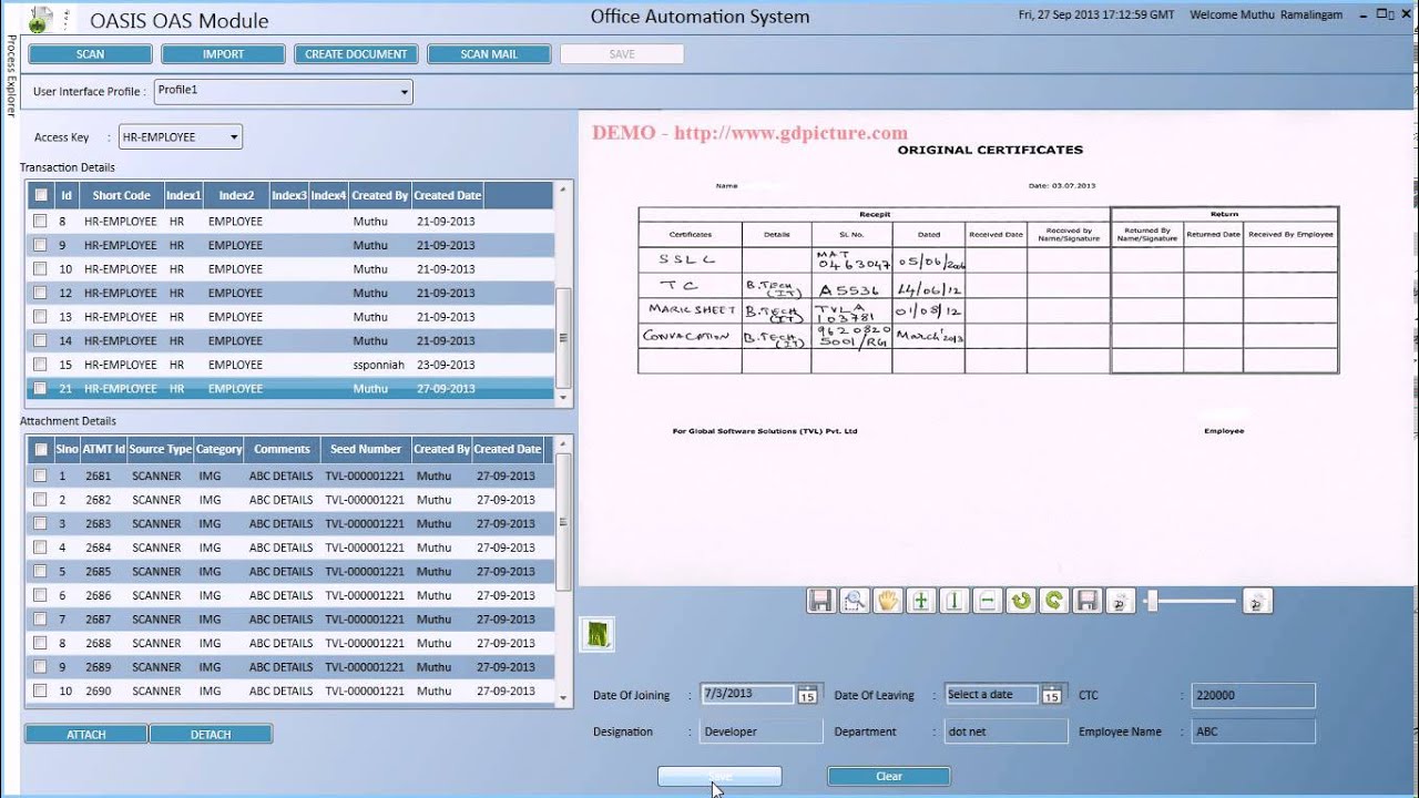 GSS OFFICE AUTOMATION SYSTEM HR MODULE YouTube