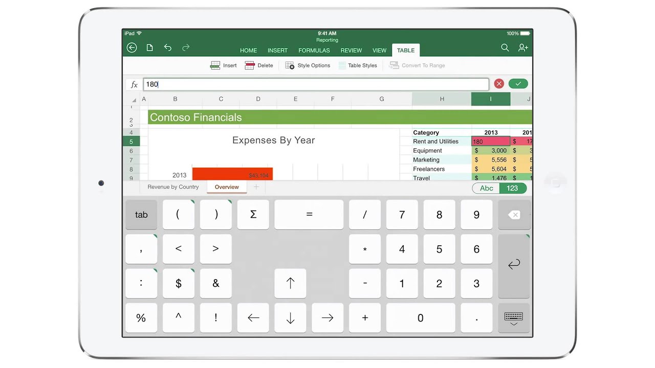 Excel for iPad view, create and edit spreadsheets for free YouTube