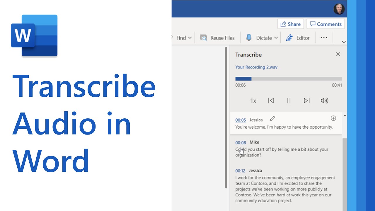How to record and transcribe audio in Microsoft Word YouTube