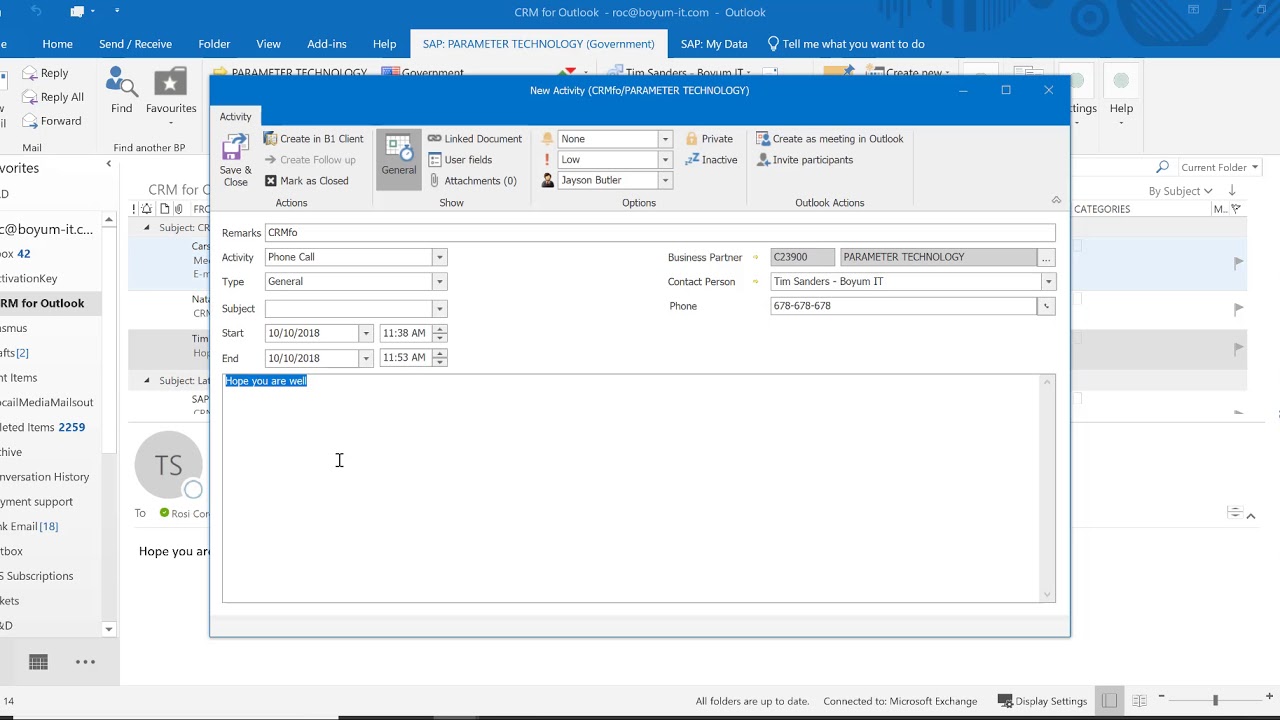 CRM for Outlook Overview YouTube